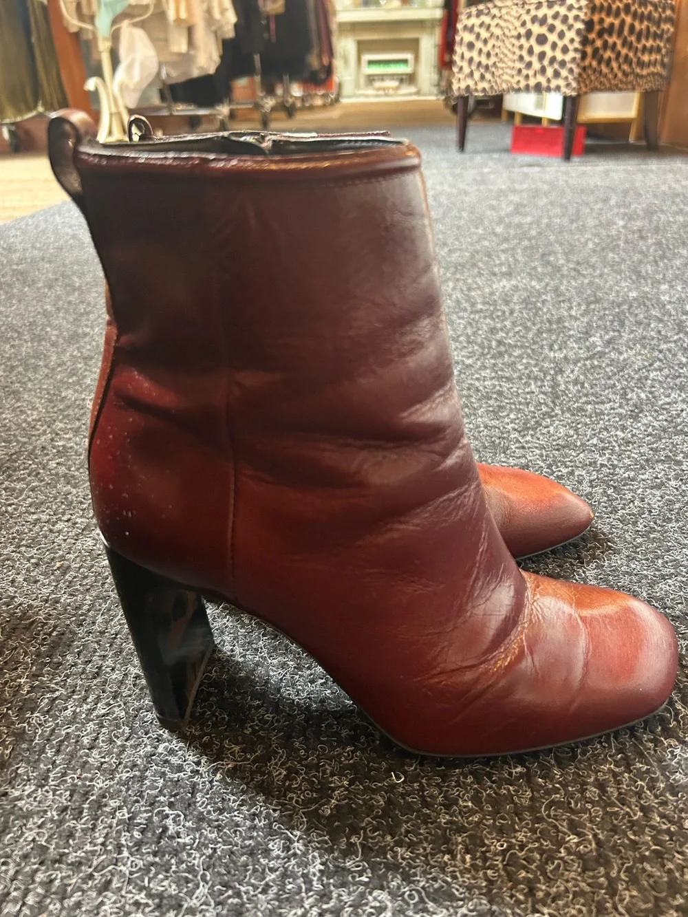 Rag & Bone Mahogany leather Ellis Ankle Boots Size 39